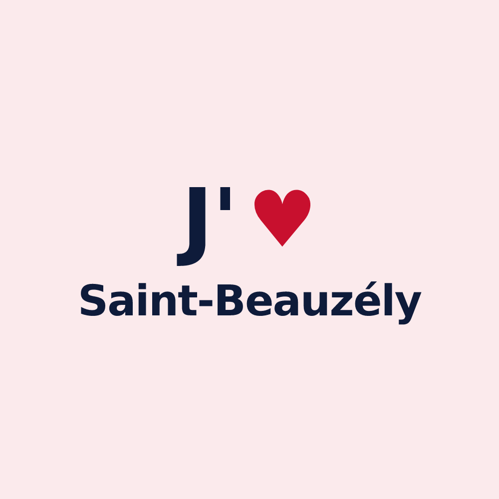 Magnet personnalisé Saint-Beauzély — design J'aime Saint-Beauzély