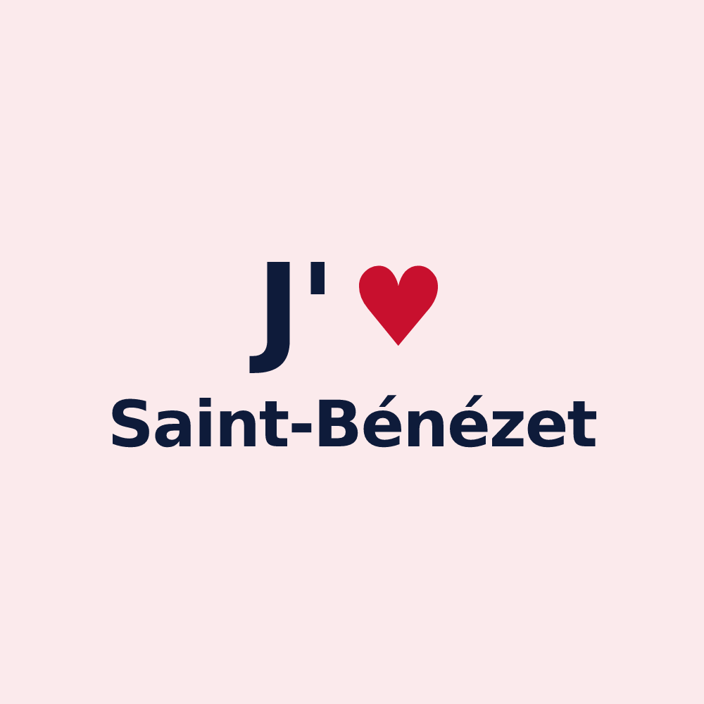 Magnet personnalisé Saint-Bénézet — design J'aime Saint-Bénézet