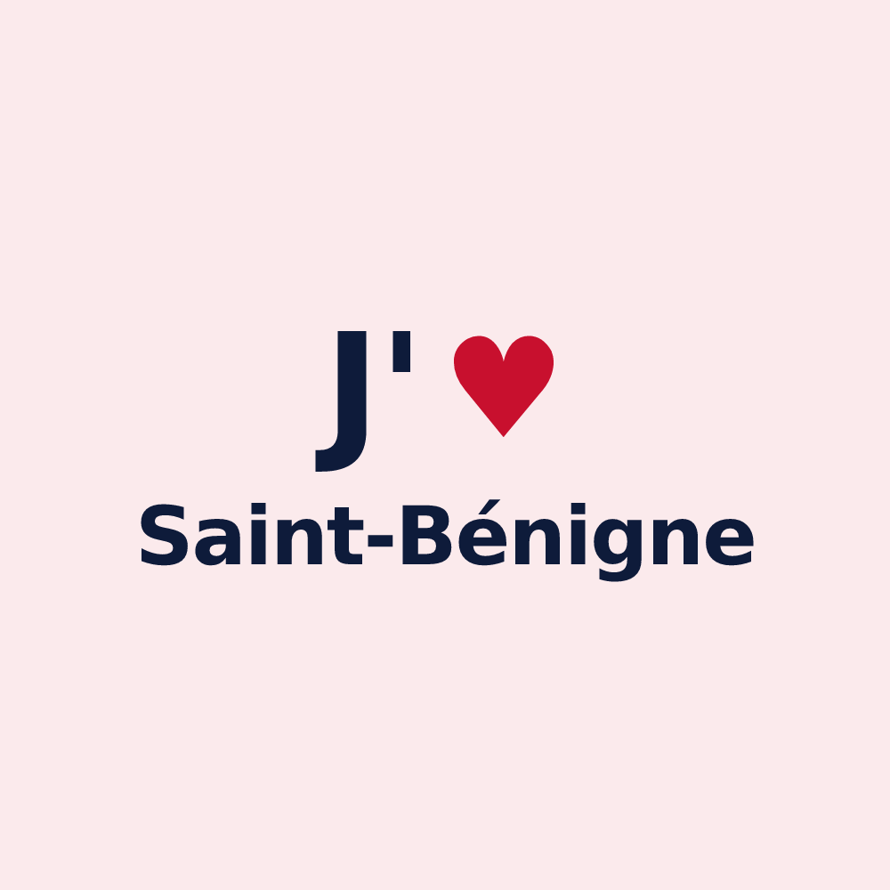 Magnet personnalisé Saint-Bénigne — design J'aime Saint-Bénigne