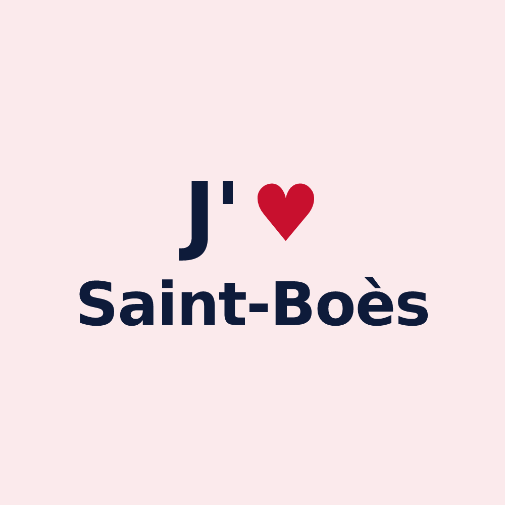 Magnet personnalisé Saint-Boès — design J'aime Saint-Boès