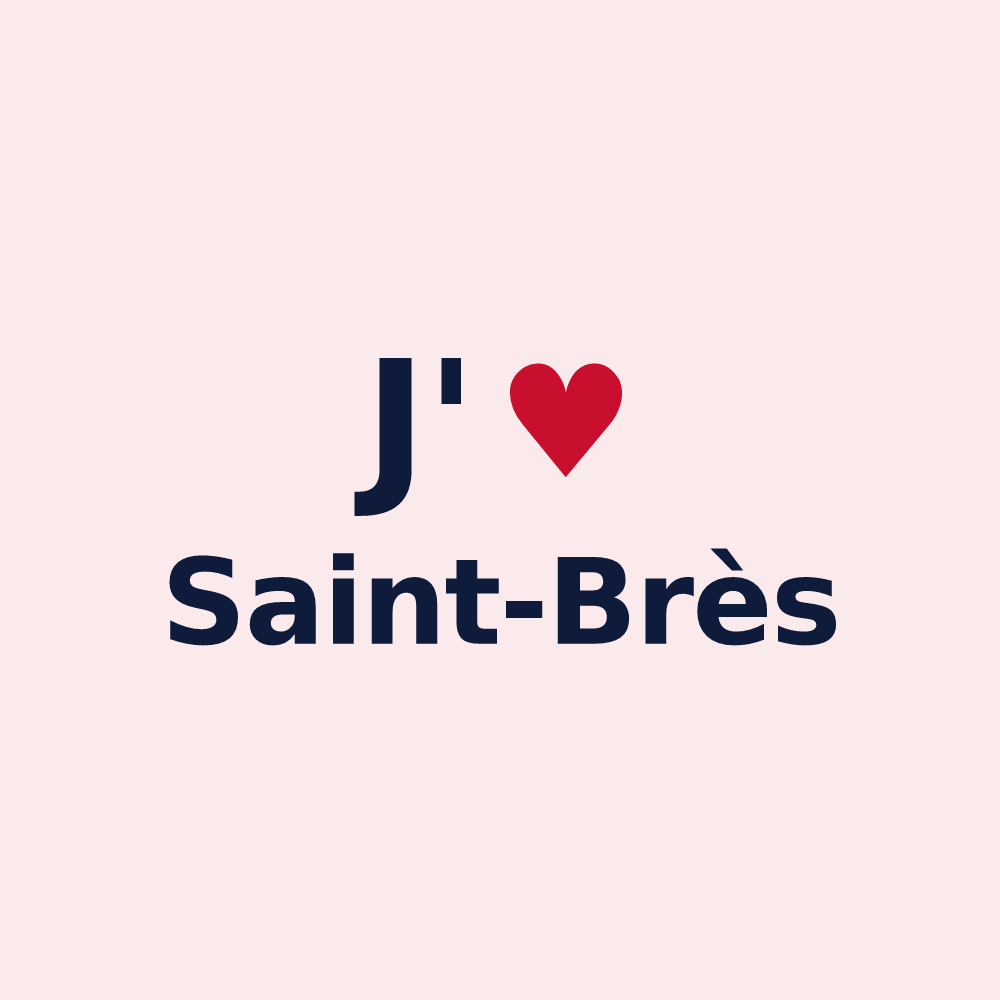 Magnet personnalisé Saint-Brès — design J'aime Saint-Brès