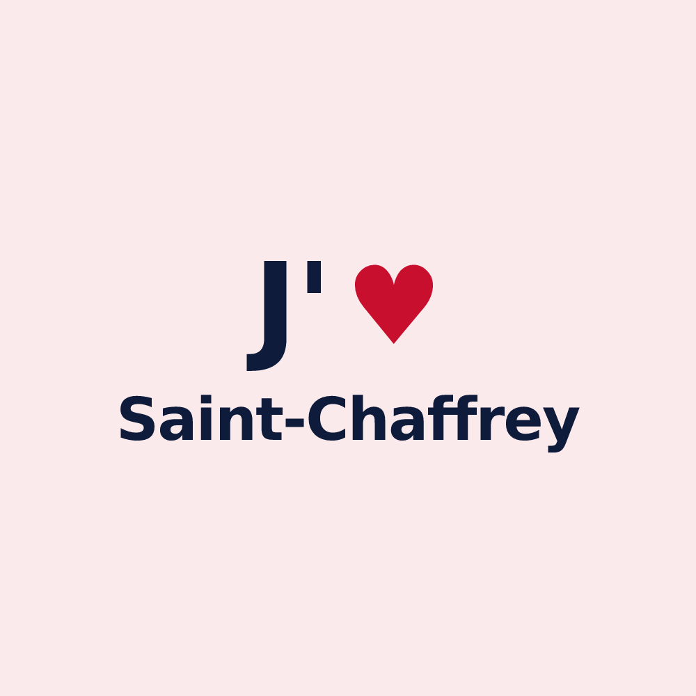 Magnet personnalisé Saint-Chaffrey — design « J'aime Saint-Chaffrey » imprimé sur le magnet