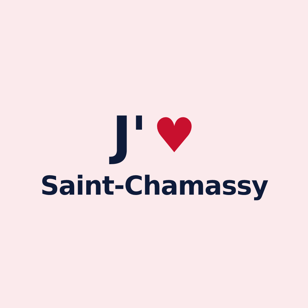 Magnet personnalisé Saint-Chamassy — design J'aime Saint-Chamassy