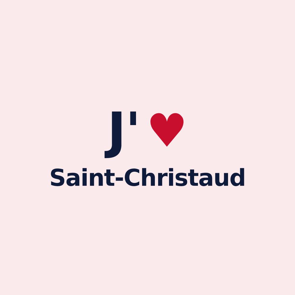 Magnet personnalisé Saint-Christaud — design J'aime Saint-Christaud