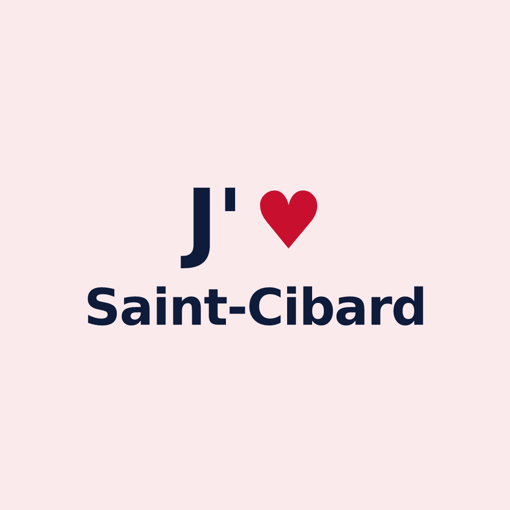 Magnet personnalisé Saint-Cibard — design J'aime Saint-Cibard