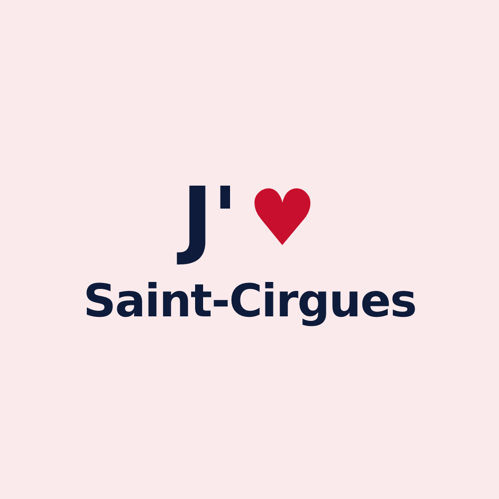 Magnet personnalisé Saint-Cirgues — design J'aime Saint-Cirgues
