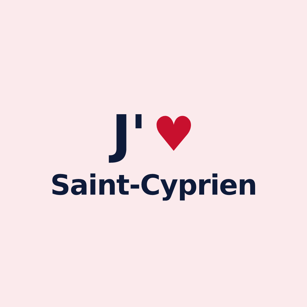 Magnet personnalisé Saint-Cyprien — design « J'aime Saint-Cyprien » imprimé sur le magnet