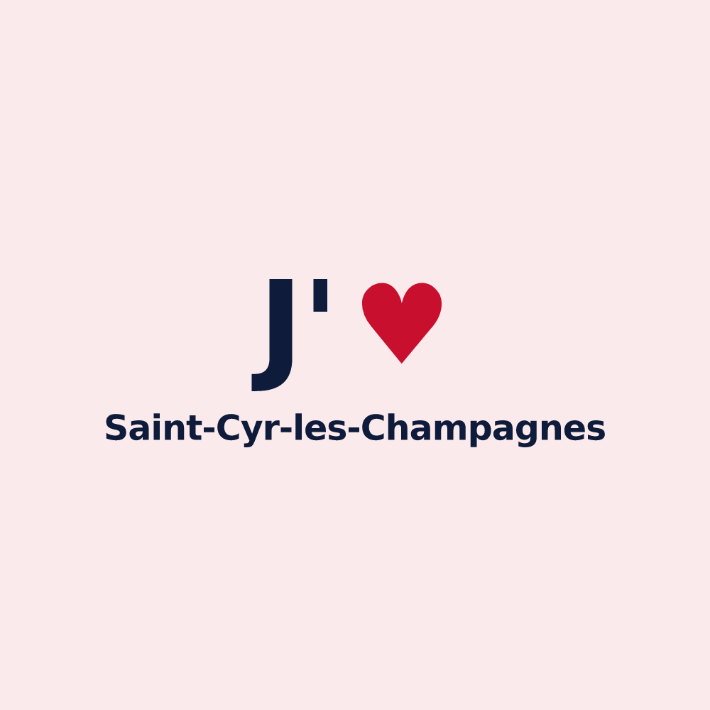 Magnet personnalisé Saint-Cyr-les-Champagnes — design J'aime Saint-Cyr-les-Champagnes