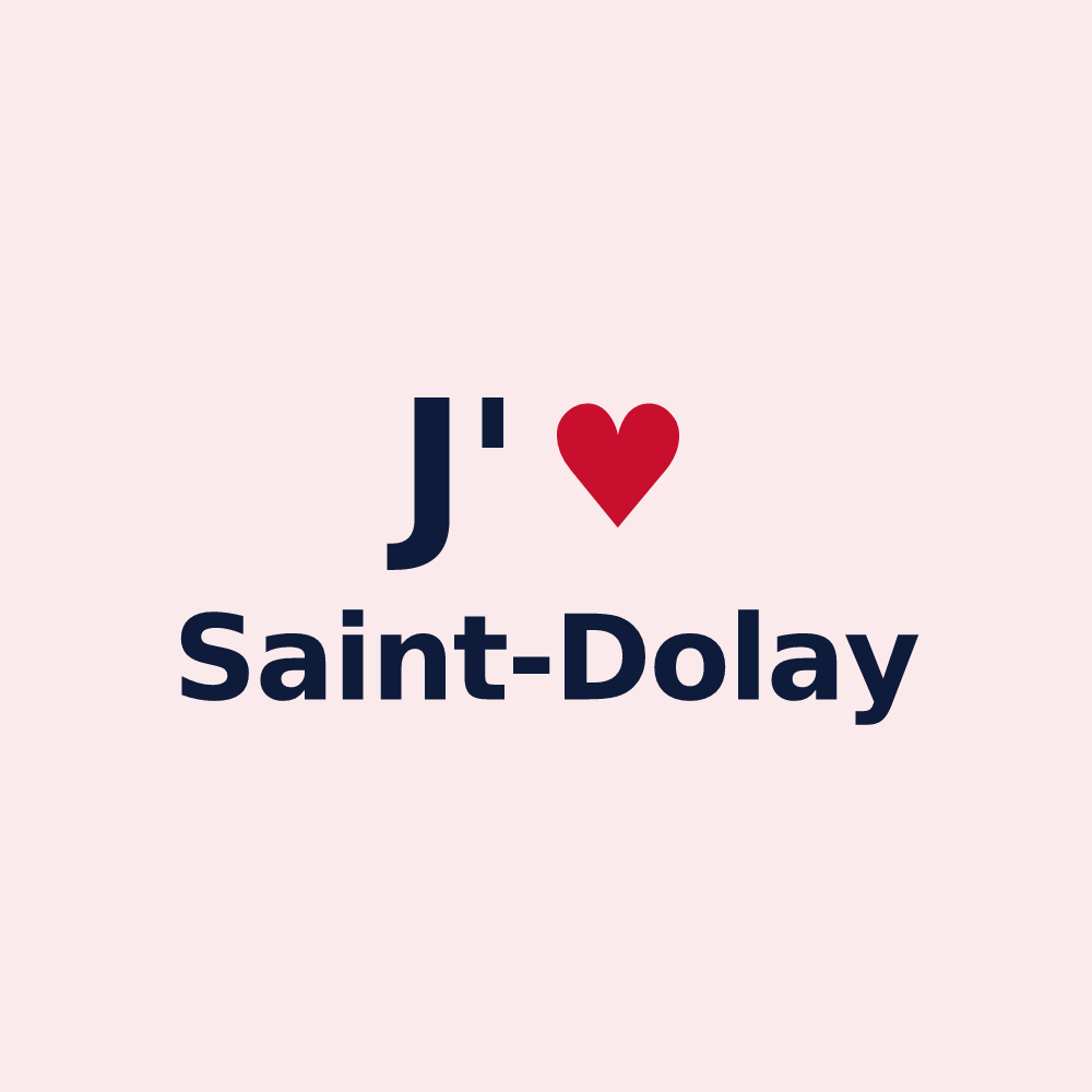 Magnet personnalisé Saint-Dolay — design J'aime Saint-Dolay