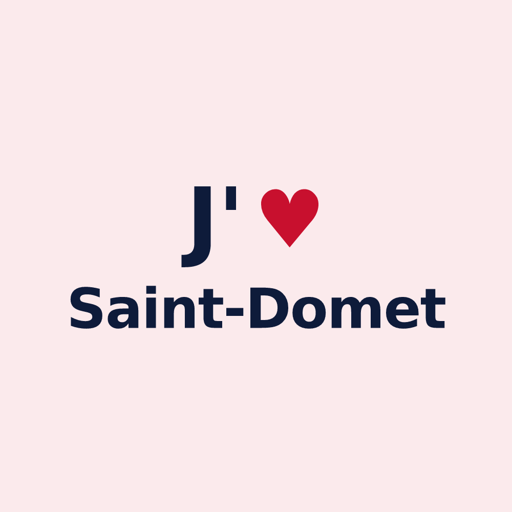 Magnet personnalisé Saint-Domet — design J'aime Saint-Domet