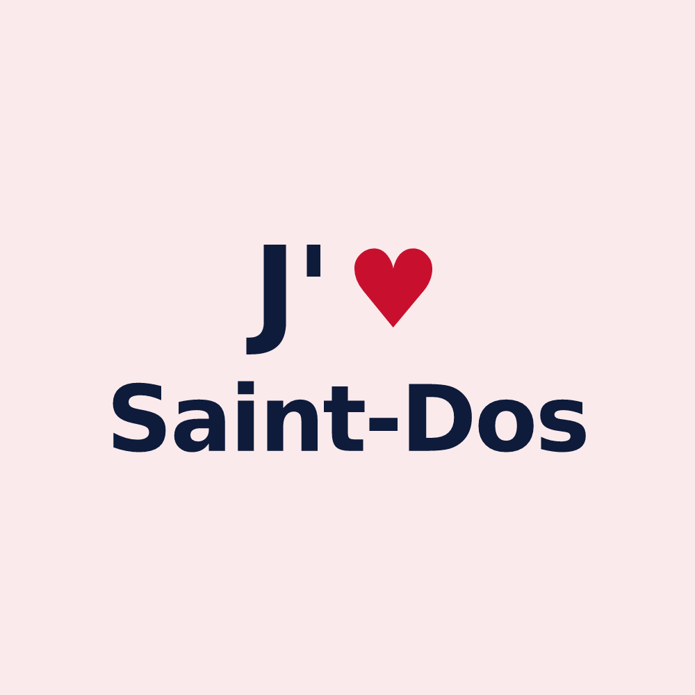 Magnet personnalisé Saint-Dos — design J'aime Saint-Dos