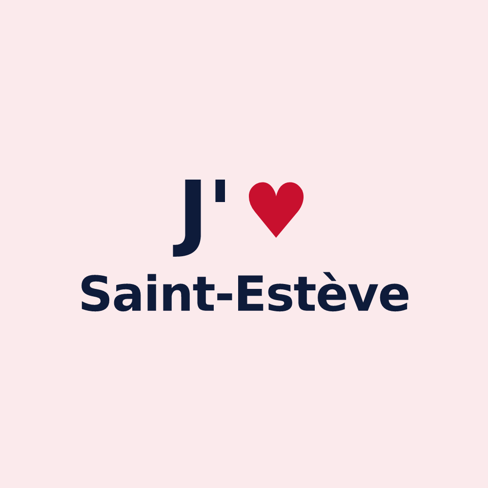 Magnet personnalisé Saint-Estève — design J'aime Saint-Estève