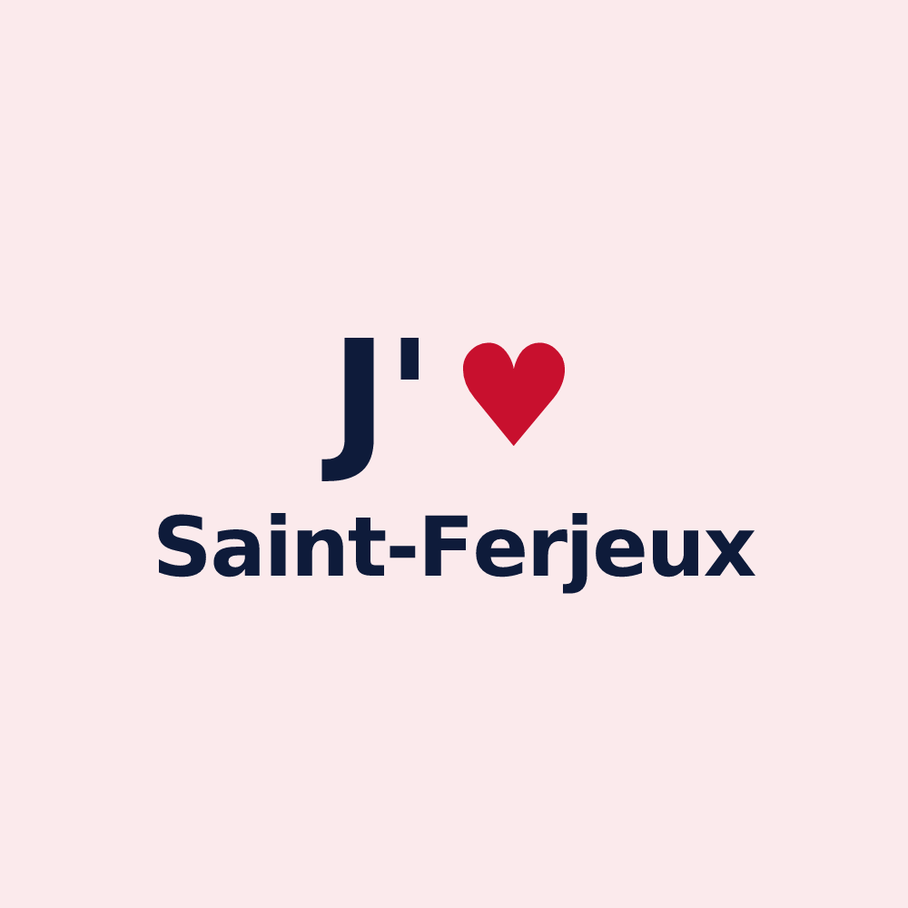 Magnet personnalisé Saint-Ferjeux — design « J'aime Saint-Ferjeux » imprimé sur le magnet