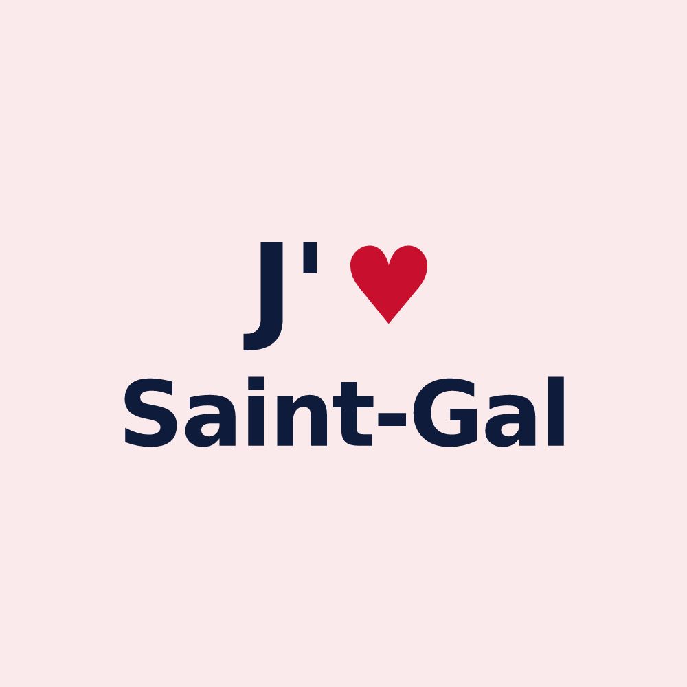 Magnet personnalisé Saint-Gal — design J'aime Saint-Gal