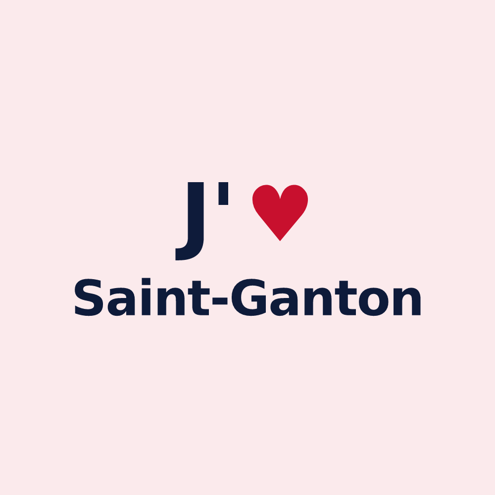Magnet personnalisé Saint-Ganton — design J'aime Saint-Ganton