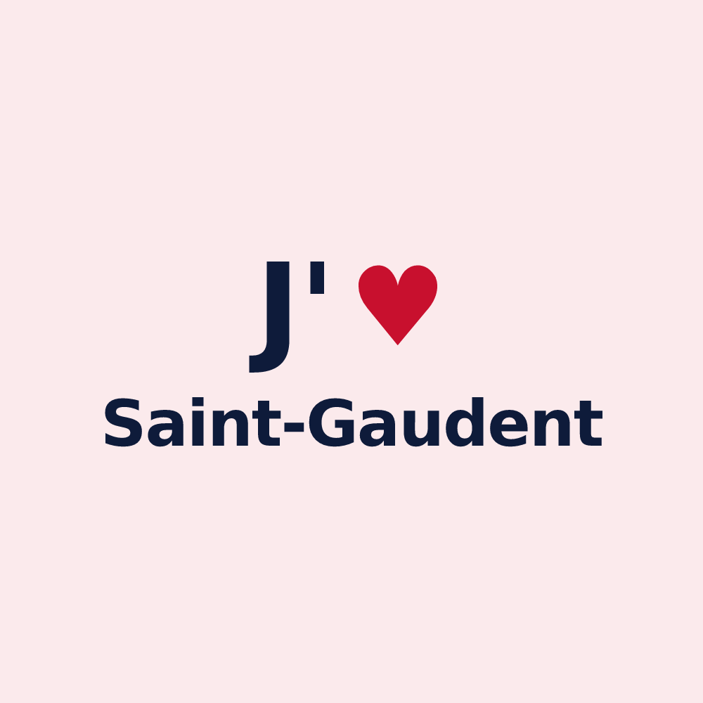 Magnet personnalisé Saint-Gaudent — design « J'aime Saint-Gaudent » imprimé sur le magnet