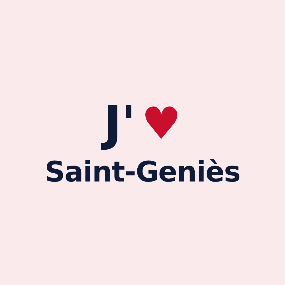 Magnet personnalisé Saint-Geniès — design J'aime Saint-Geniès
