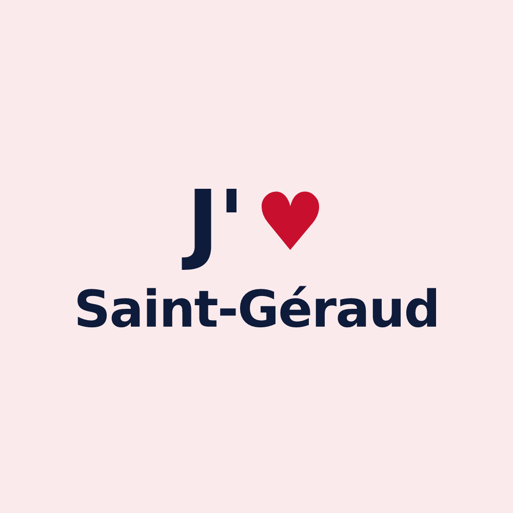Magnet personnalisé Saint-Géraud — design J'aime Saint-Géraud