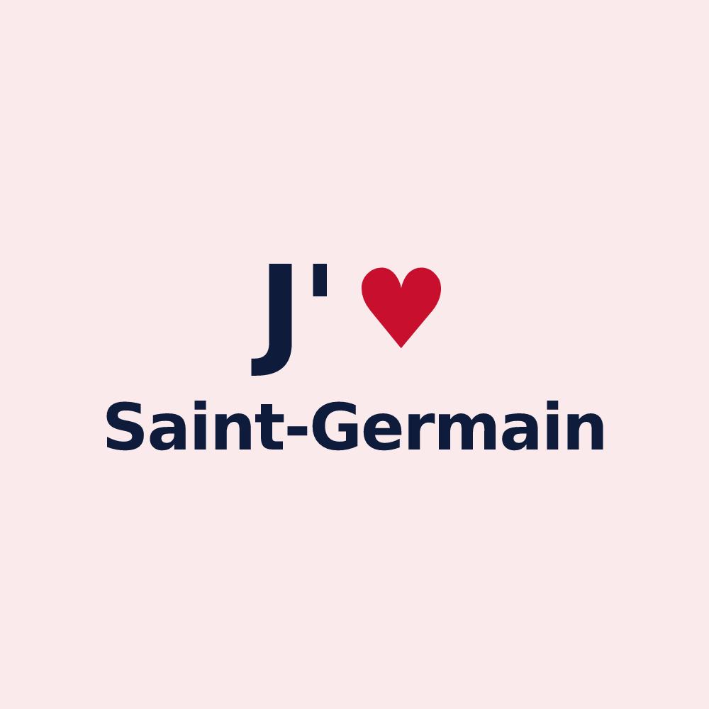 Magnet personnalisé Saint-Germain — design « J'aime Saint-Germain » imprimé sur le magnet