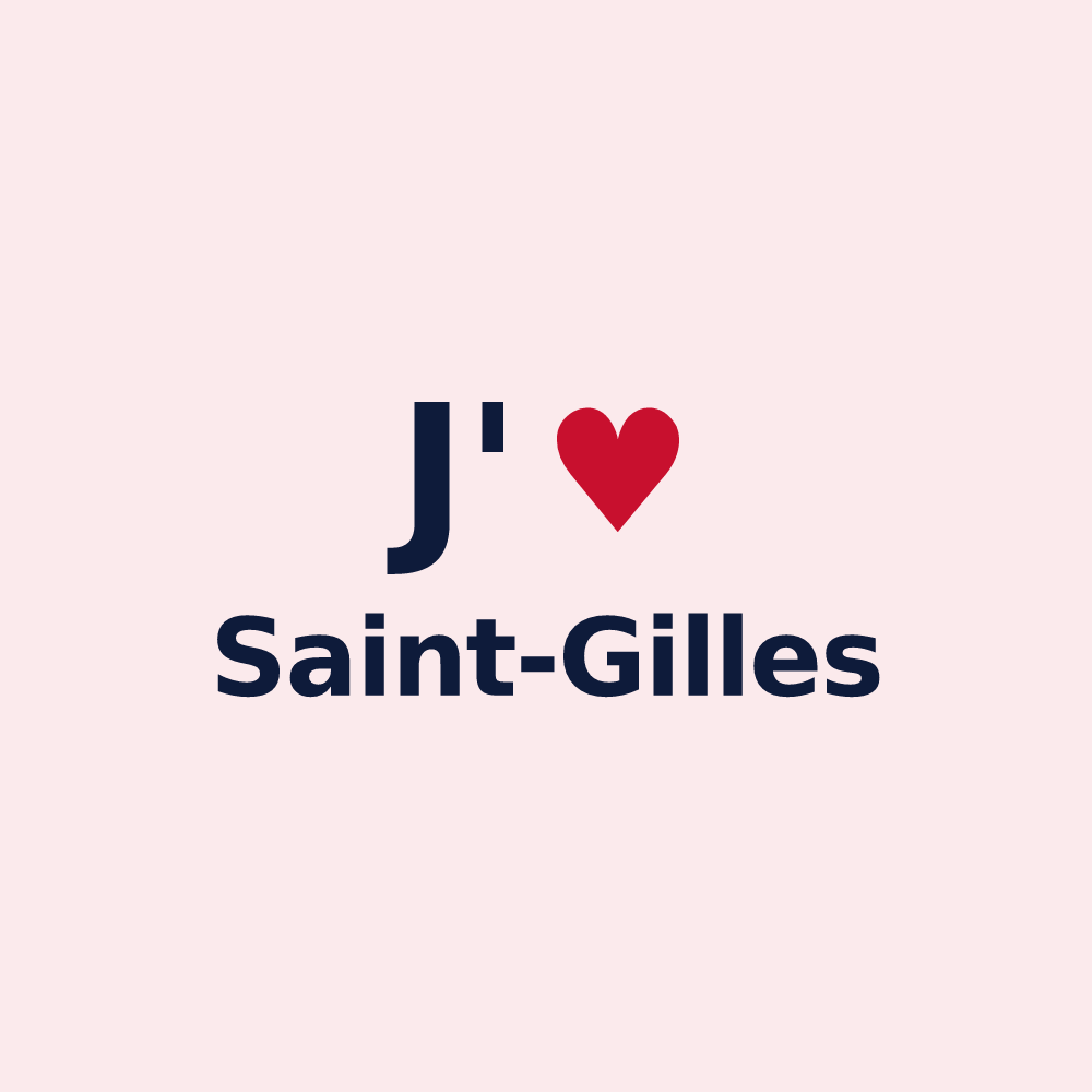 Magnet personnalisé Saint-Gilles — design J'aime Saint-Gilles