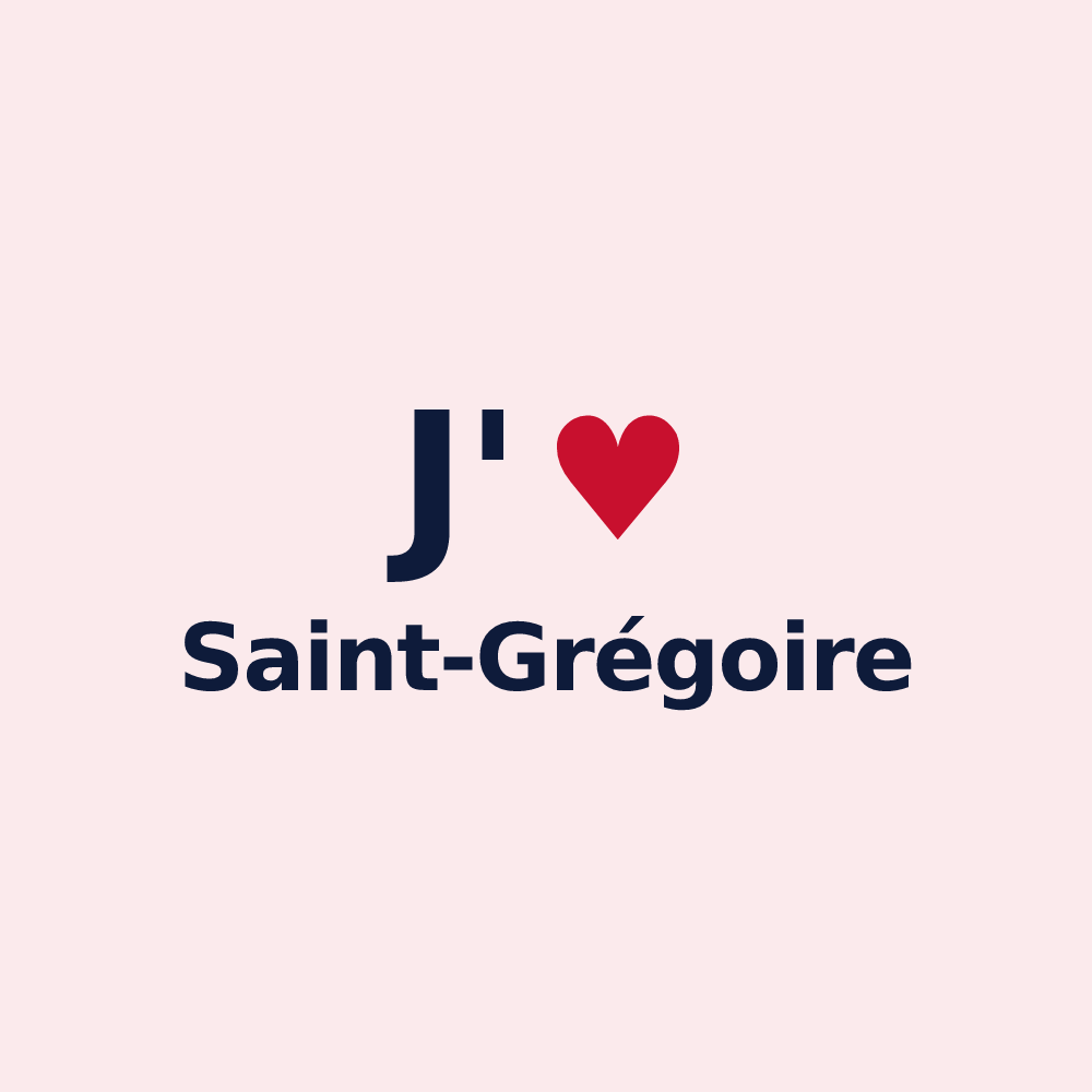 Magnet personnalisé Saint-Grégoire — design J'aime Saint-Grégoire
