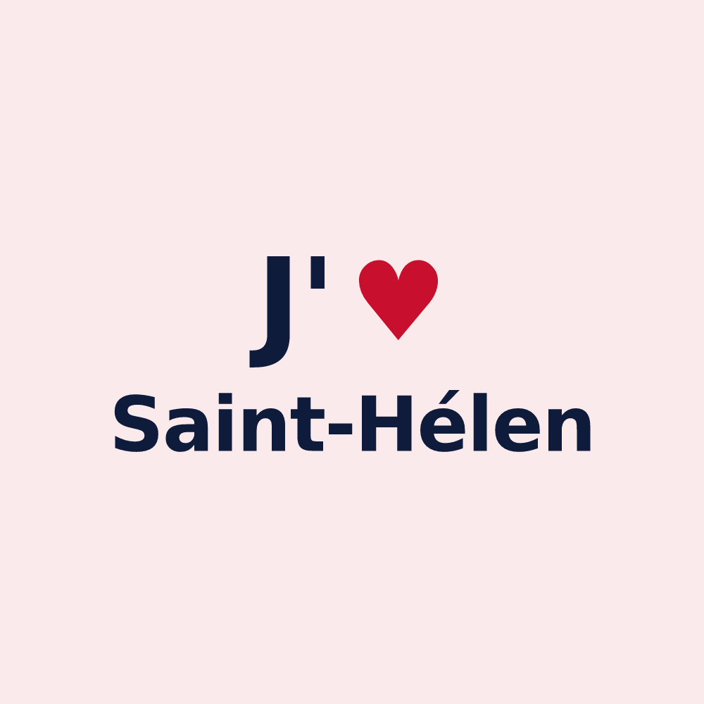 Magnet personnalisé Saint-Hélen — design J'aime Saint-Hélen