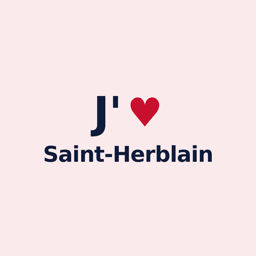 Magnet personnalisé Saint-Herblain — design J'aime Saint-Herblain