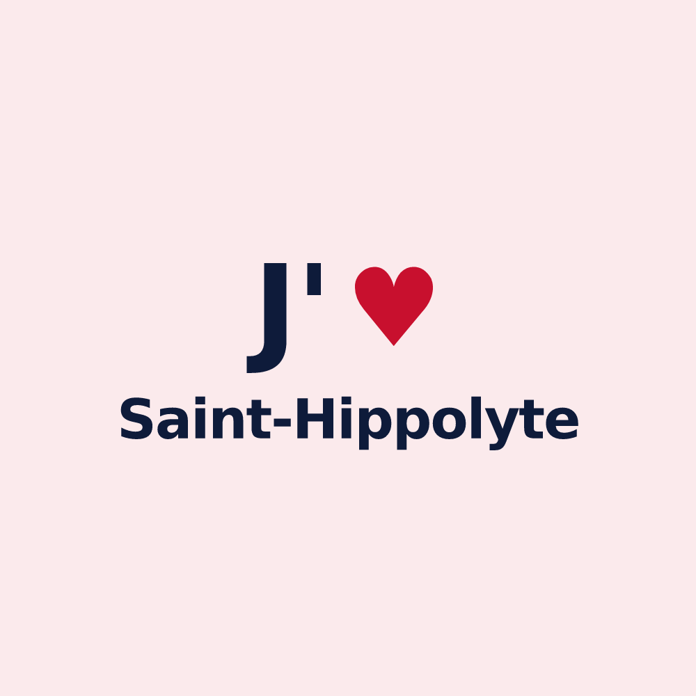 Magnet personnalisé Saint-Hippolyte — design J'aime Saint-Hippolyte