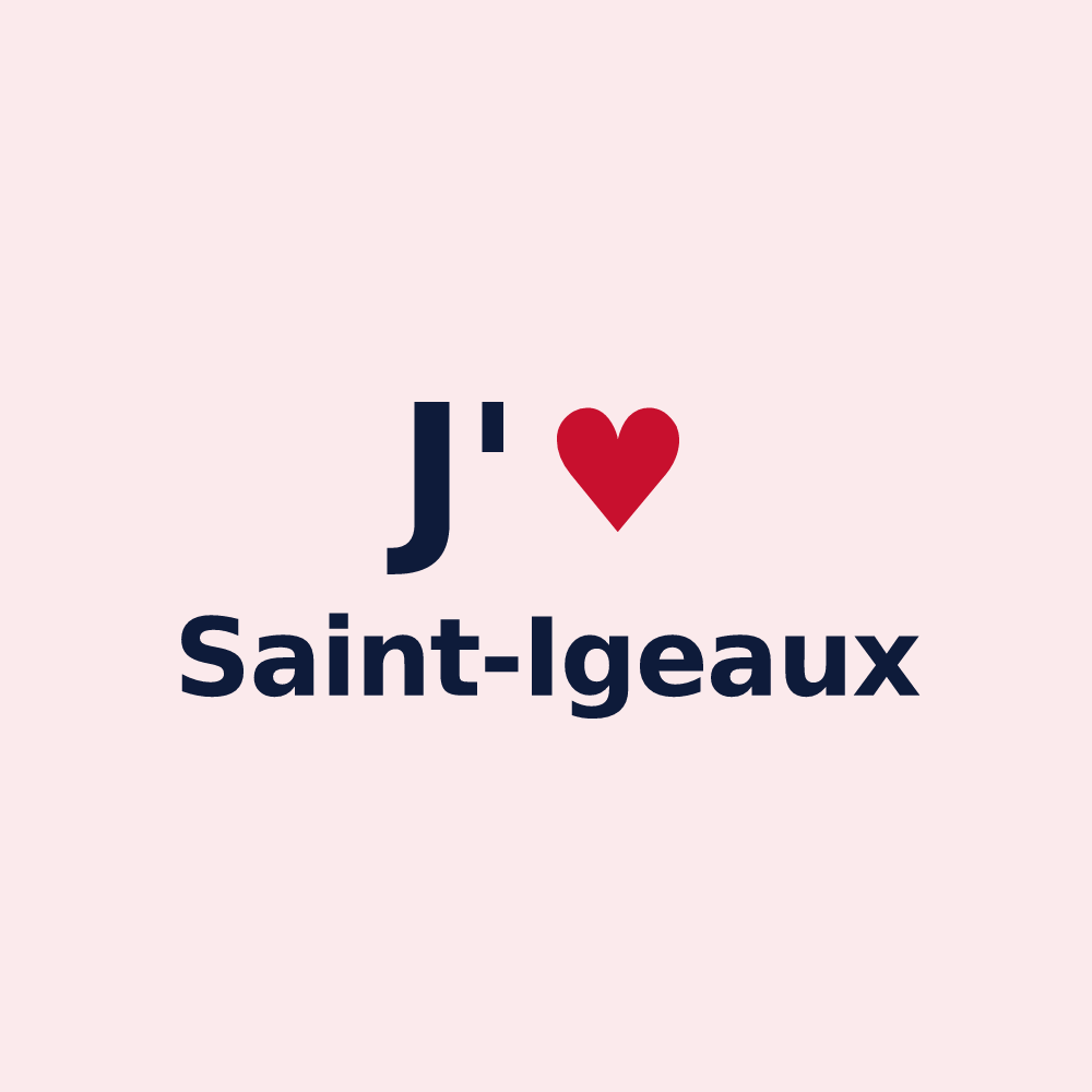 Magnet personnalisé Saint-Igeaux — design « J'aime Saint-Igeaux » imprimé sur le magnet