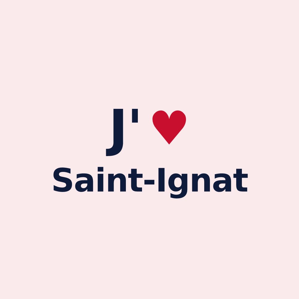 Magnet personnalisé Saint-Ignat — design J'aime Saint-Ignat