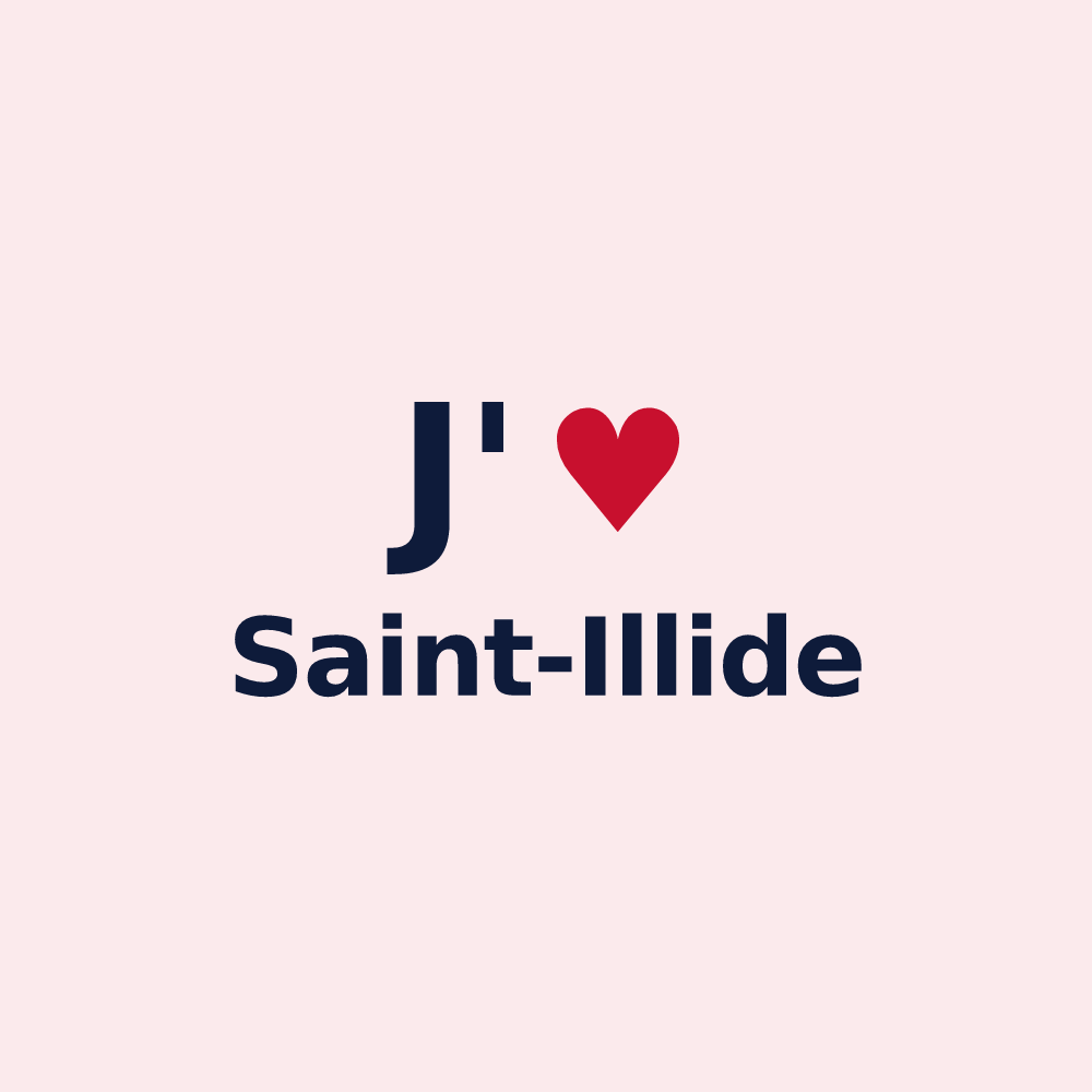 Magnet personnalisé Saint-Illide — design « J'aime Saint-Illide » imprimé sur le magnet