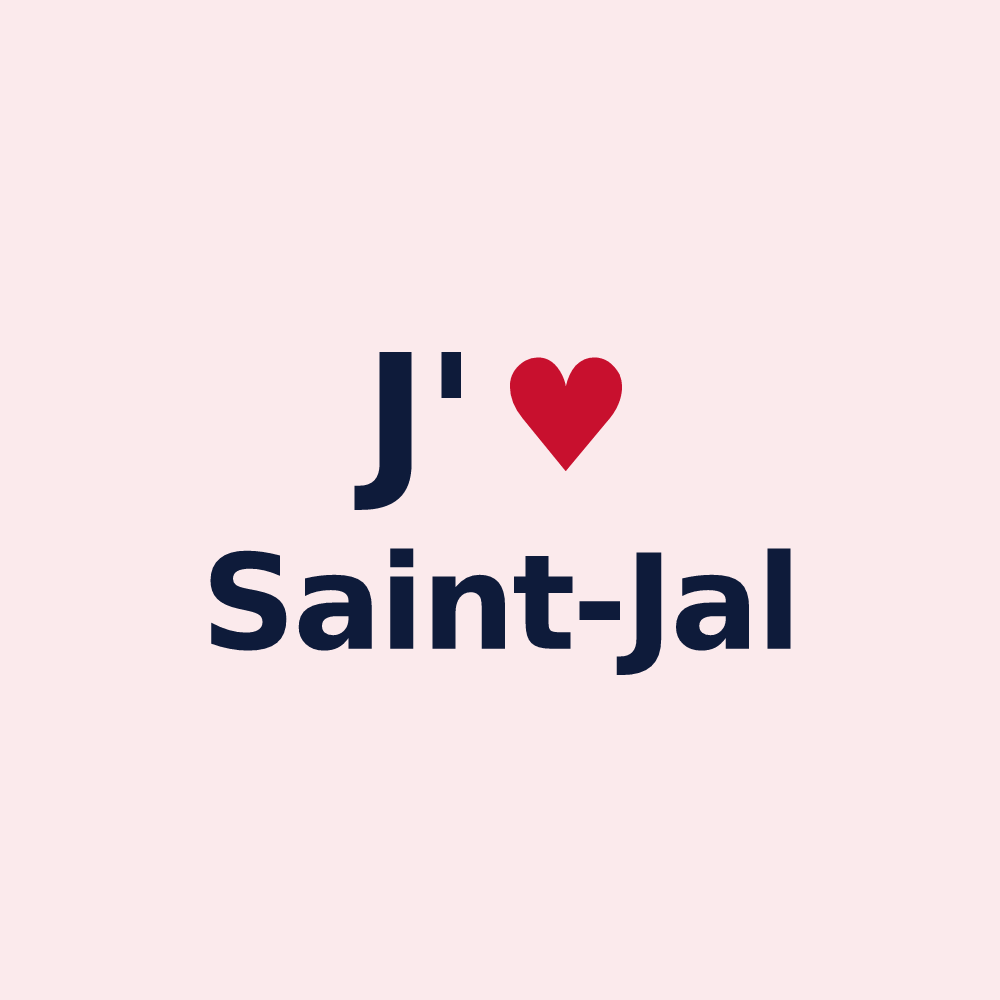 Magnet personnalisé Saint-Jal — design J'aime Saint-Jal