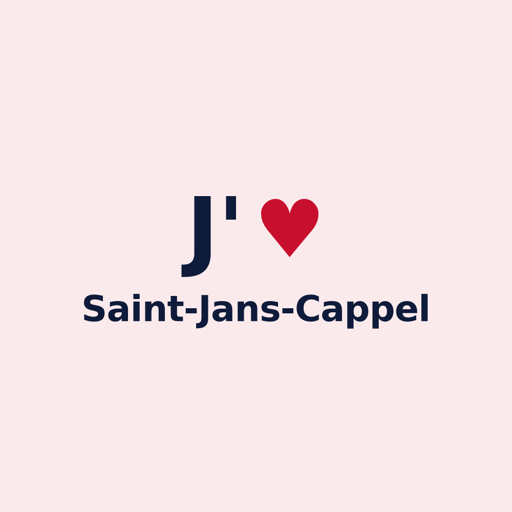 Magnet personnalisé Saint-Jans-Cappel — design J'aime Saint-Jans-Cappel