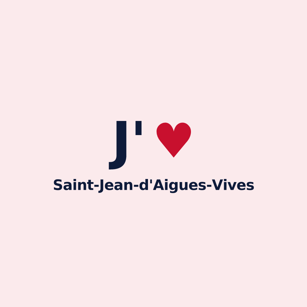 Magnet personnalisé Saint-Jean-d'Aigues-Vives — design J'aime Saint-Jean-d'Aigues-Vives