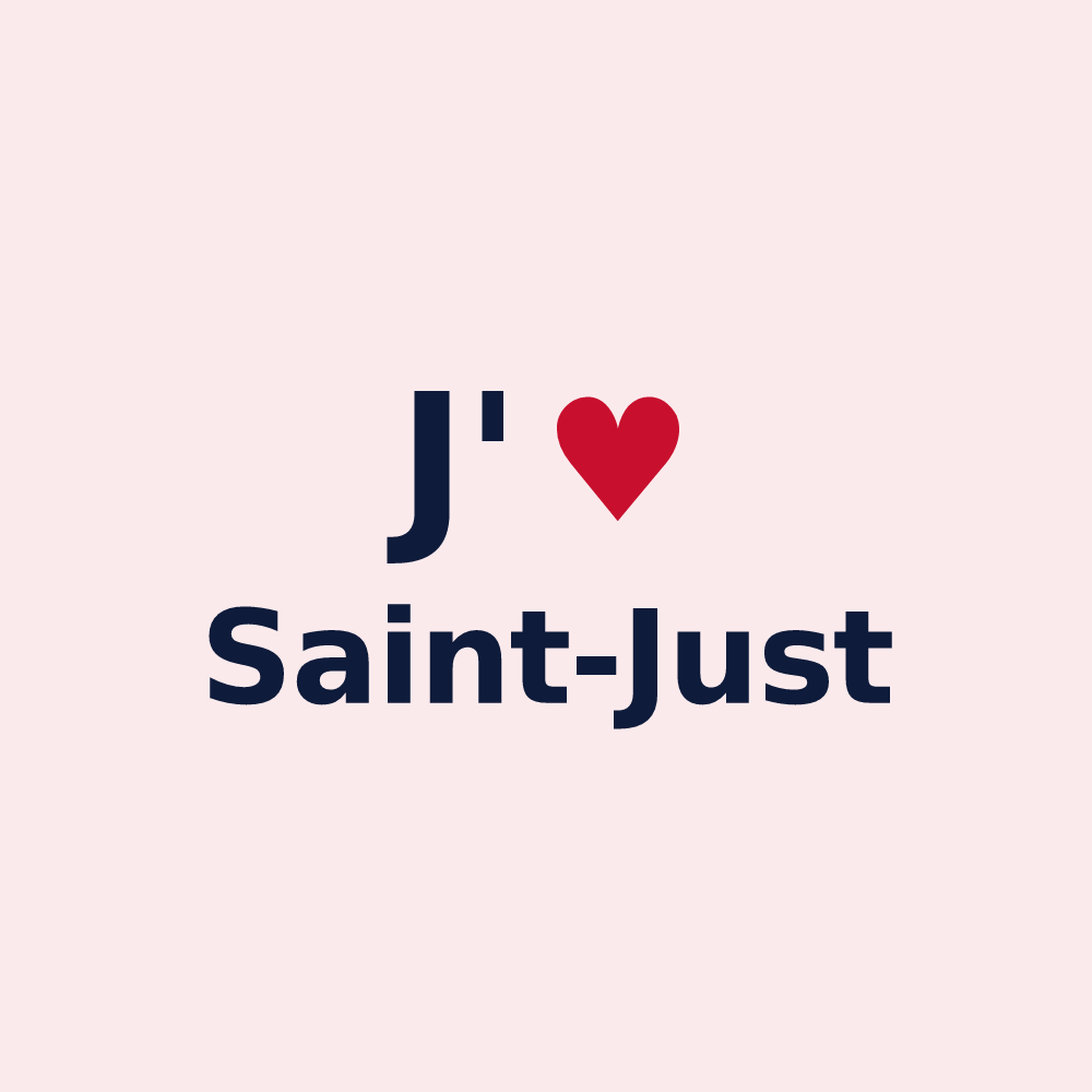 Magnet personnalisé Saint-Just — design J'aime Saint-Just