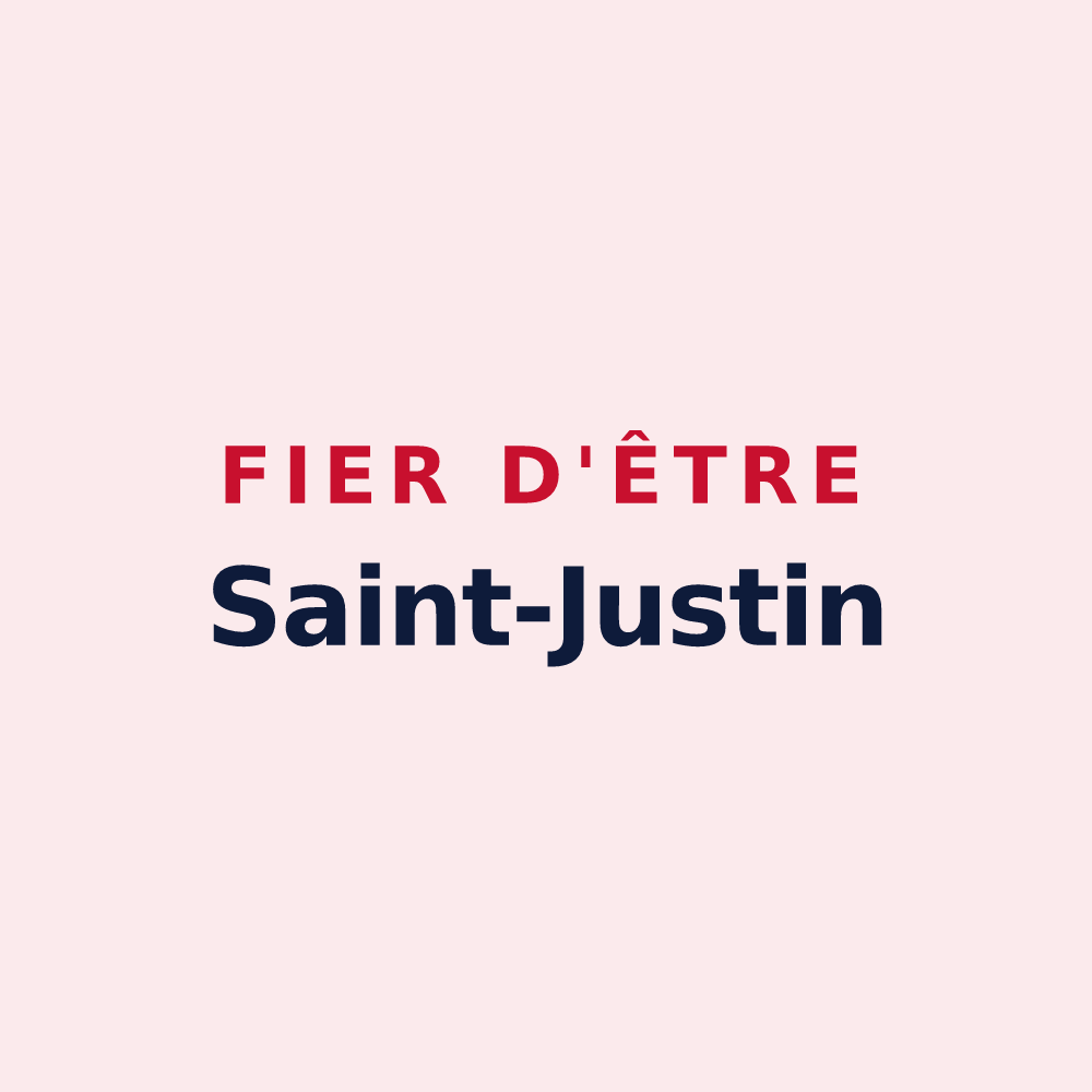Magnet « Fier d'être Saint-Justin » — design pour Saint-Just-sur-Dive