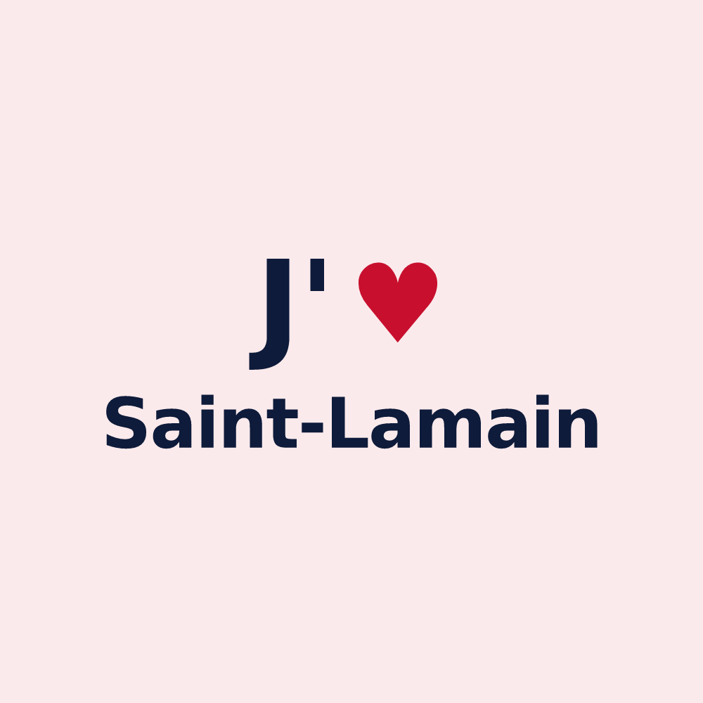 Magnet personnalisé Saint-Lamain — design J'aime Saint-Lamain