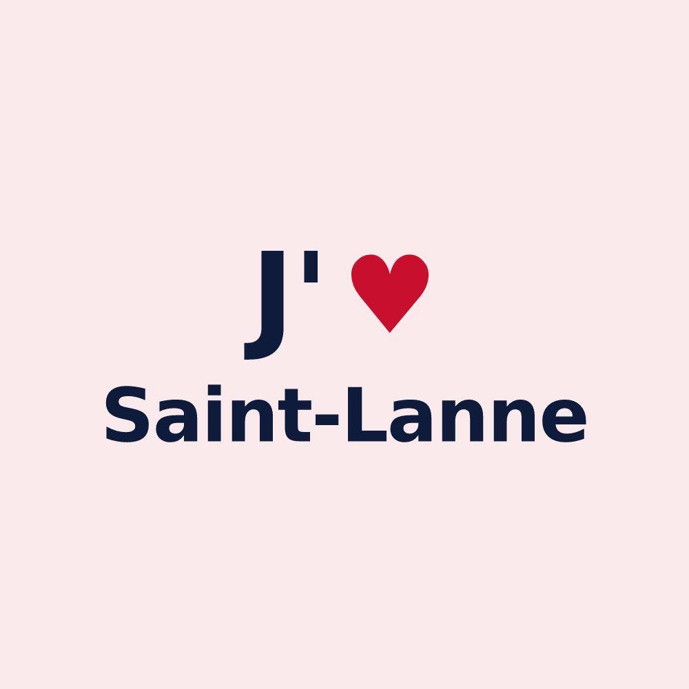 Magnet personnalisé Saint-Lanne — design J'aime Saint-Lanne