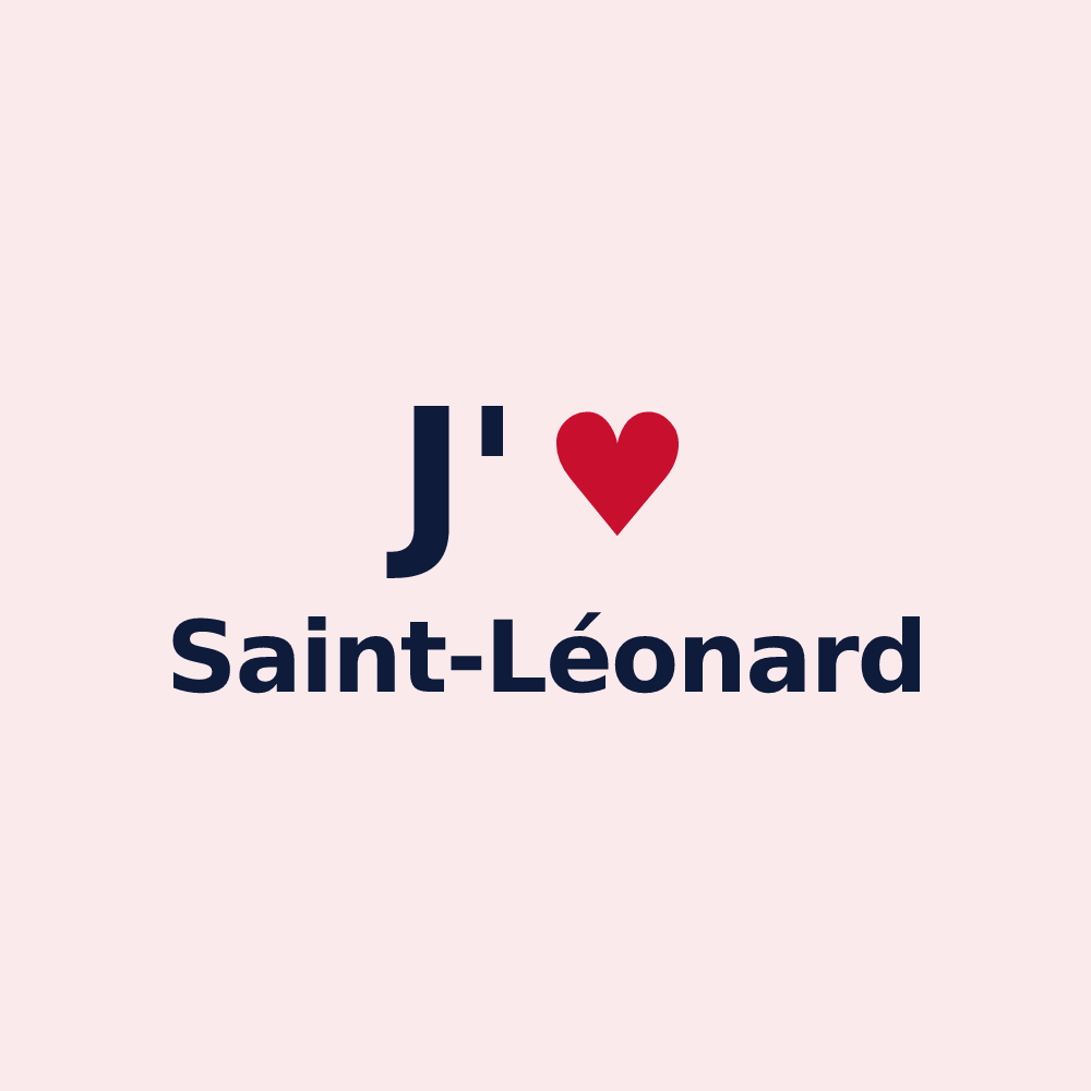 Magnet personnalisé Saint-Léonard — design J'aime Saint-Léonard