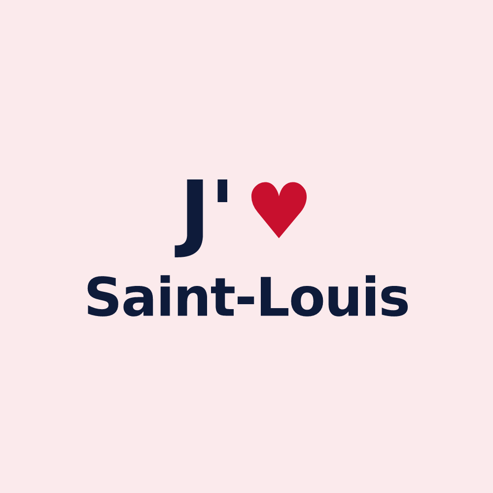 Magnet personnalisé Saint-Louis — design J'aime Saint-Louis
