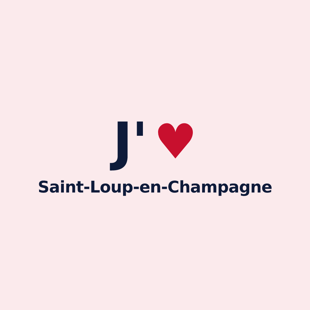 Magnet personnalisé Saint-Loup-en-Champagne — design J'aime Saint-Loup-en-Champagne