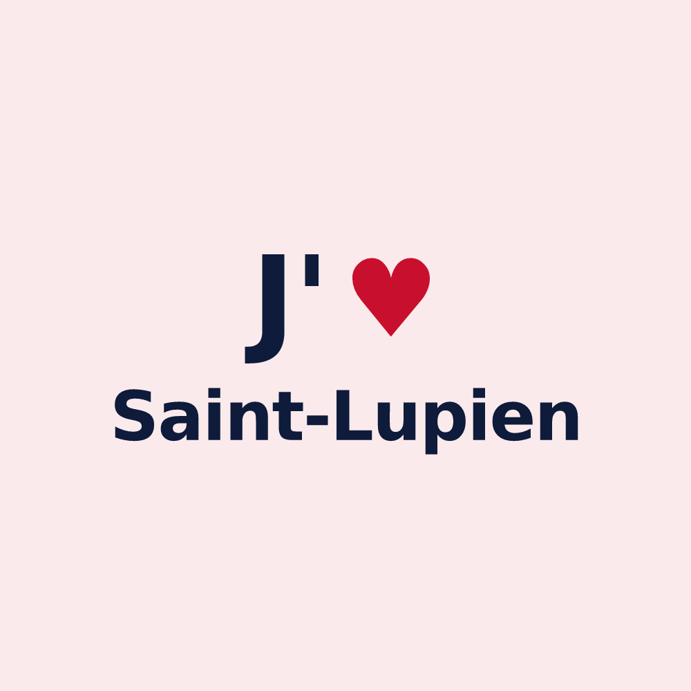 Magnet personnalisé Saint-Lupien — design J'aime Saint-Lupien