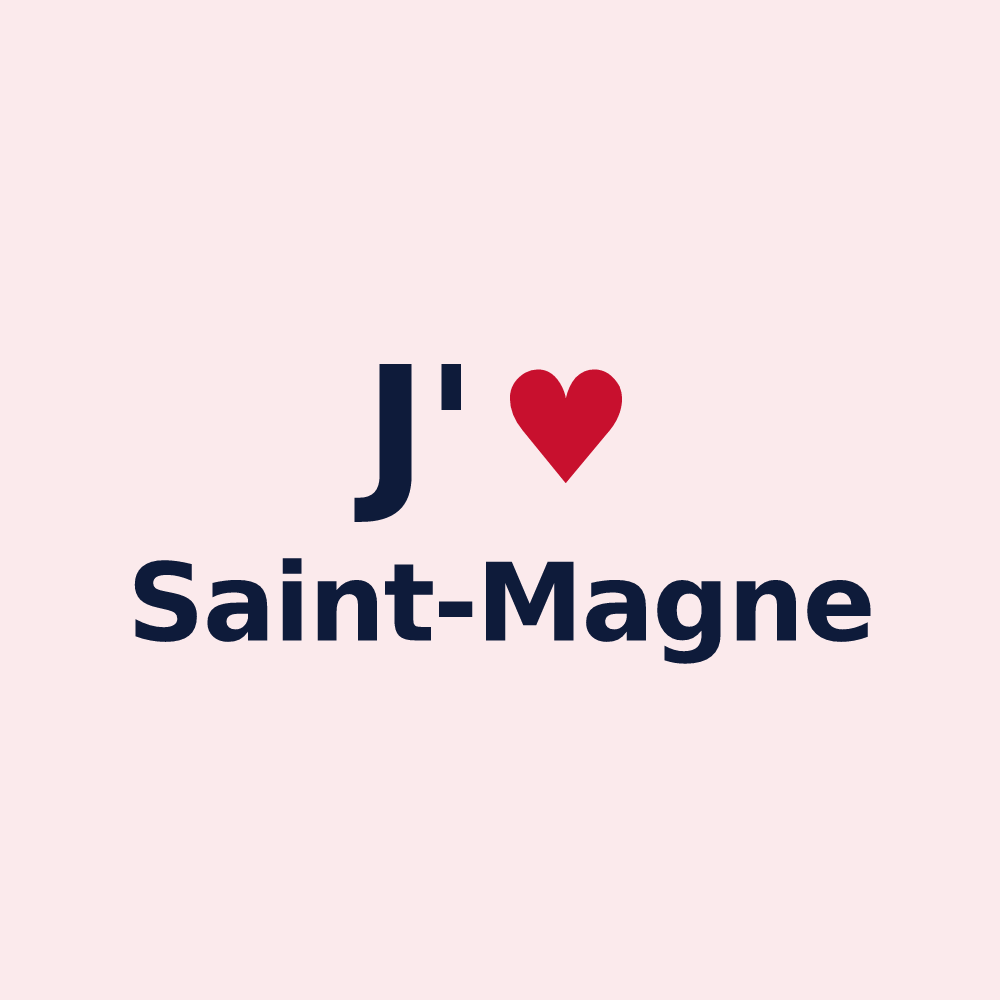 Magnet personnalisé Saint-Magne — design J'aime Saint-Magne