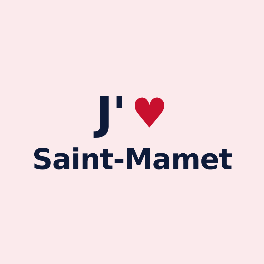 Magnet personnalisé Saint-Mamet — design J'aime Saint-Mamet