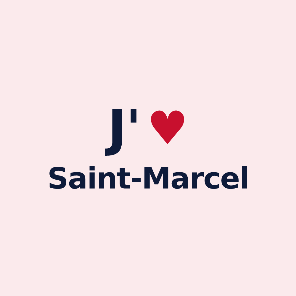 Magnet personnalisé Saint-Marcel — design J'aime Saint-Marcel