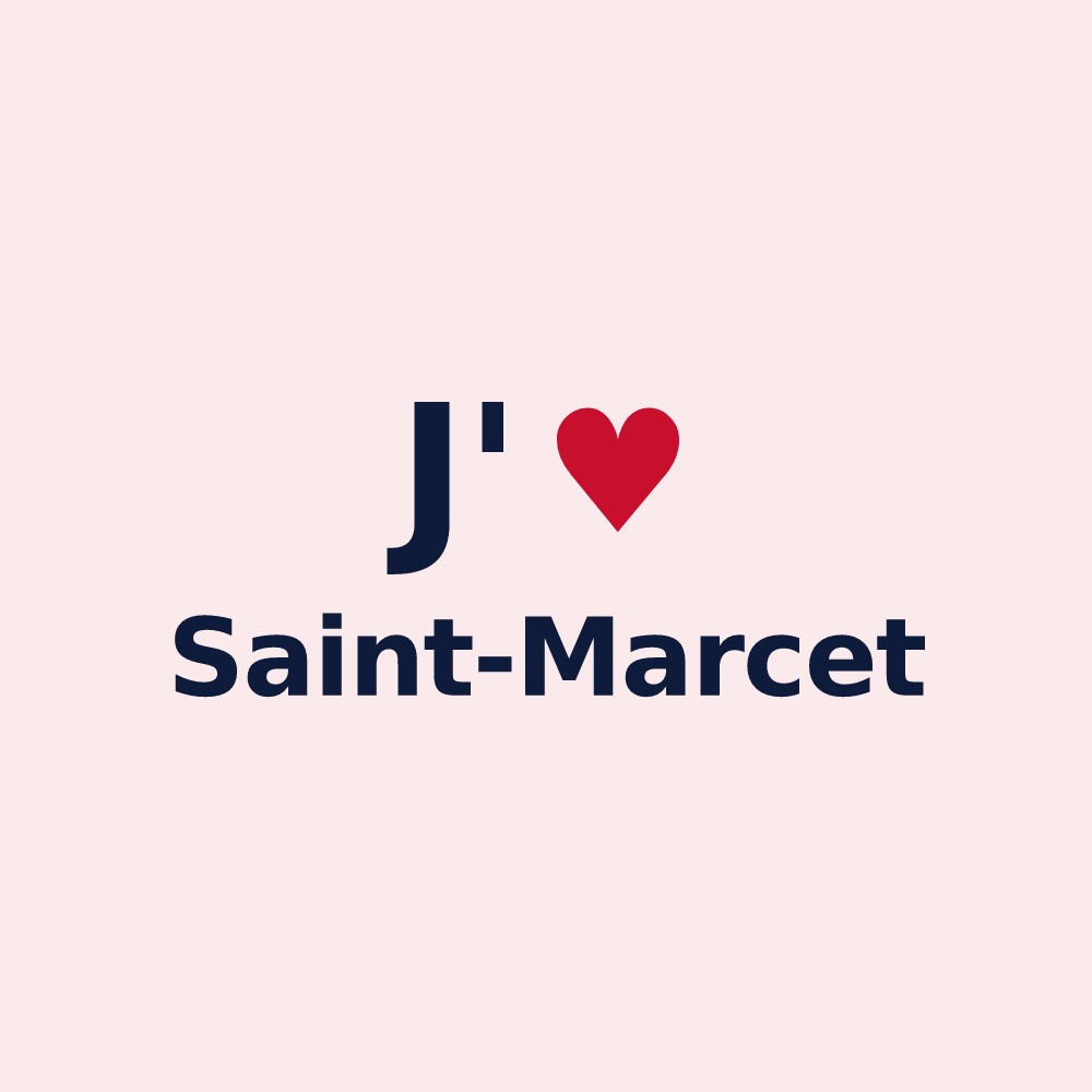 Magnet personnalisé Saint-Marcet — design J'aime Saint-Marcet