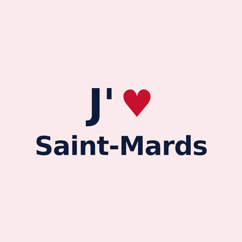Magnet personnalisé Saint-Mards — design « J'aime Saint-Mards » imprimé sur le magnet