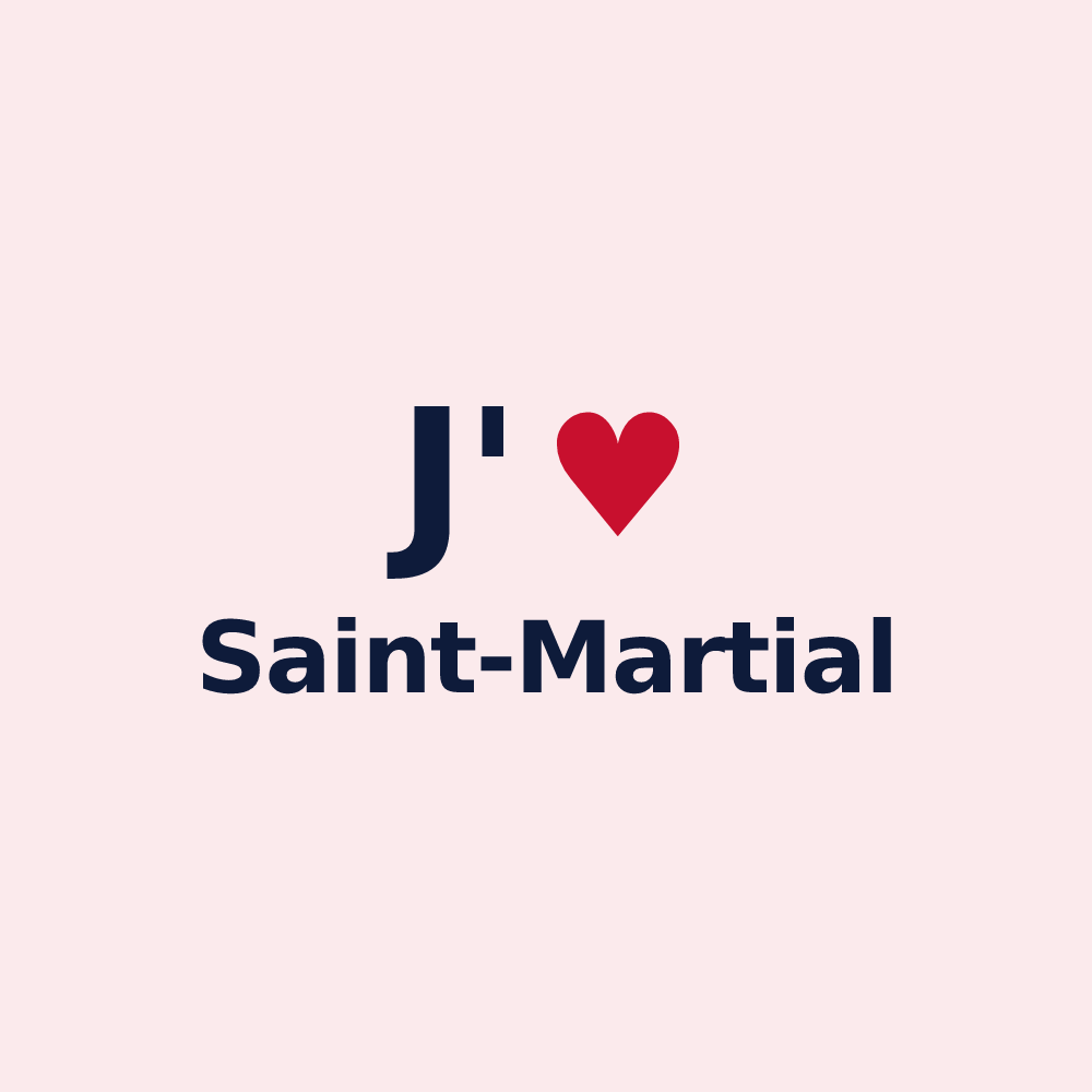 Magnet personnalisé Saint-Martial — design « J'aime Saint-Martial » imprimé sur le magnet