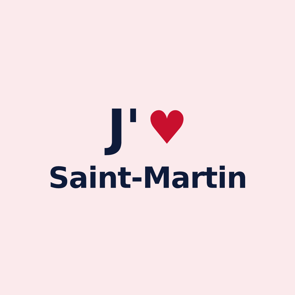 Magnet personnalisé Saint-Martin — design J'aime Saint-Martin