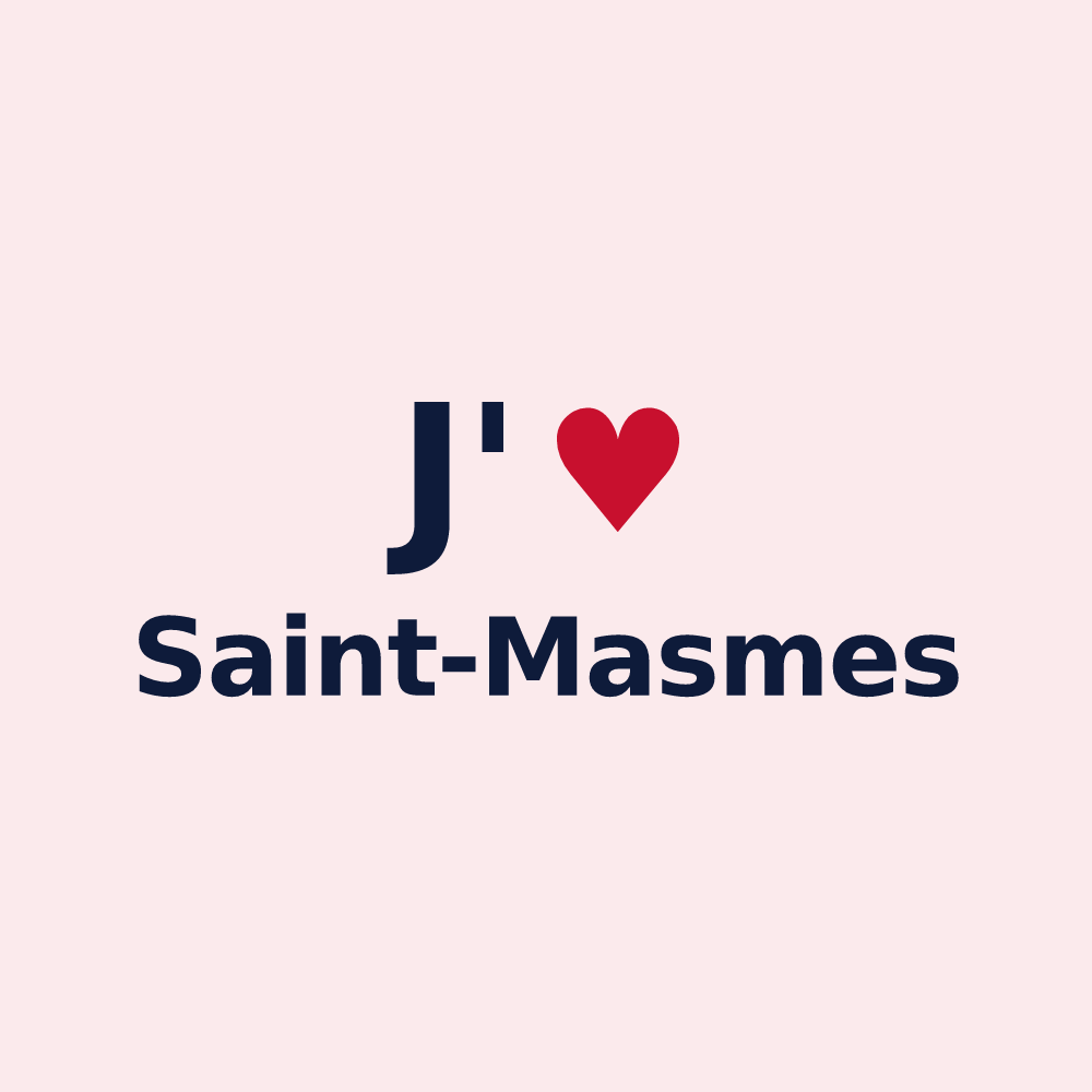 Magnet personnalisé Saint-Masmes — design J'aime Saint-Masmes